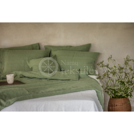 Linen pillowcase GREEN